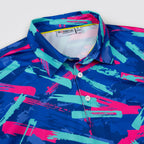 Blue Paint Smear Golf Polo Shirt for Men