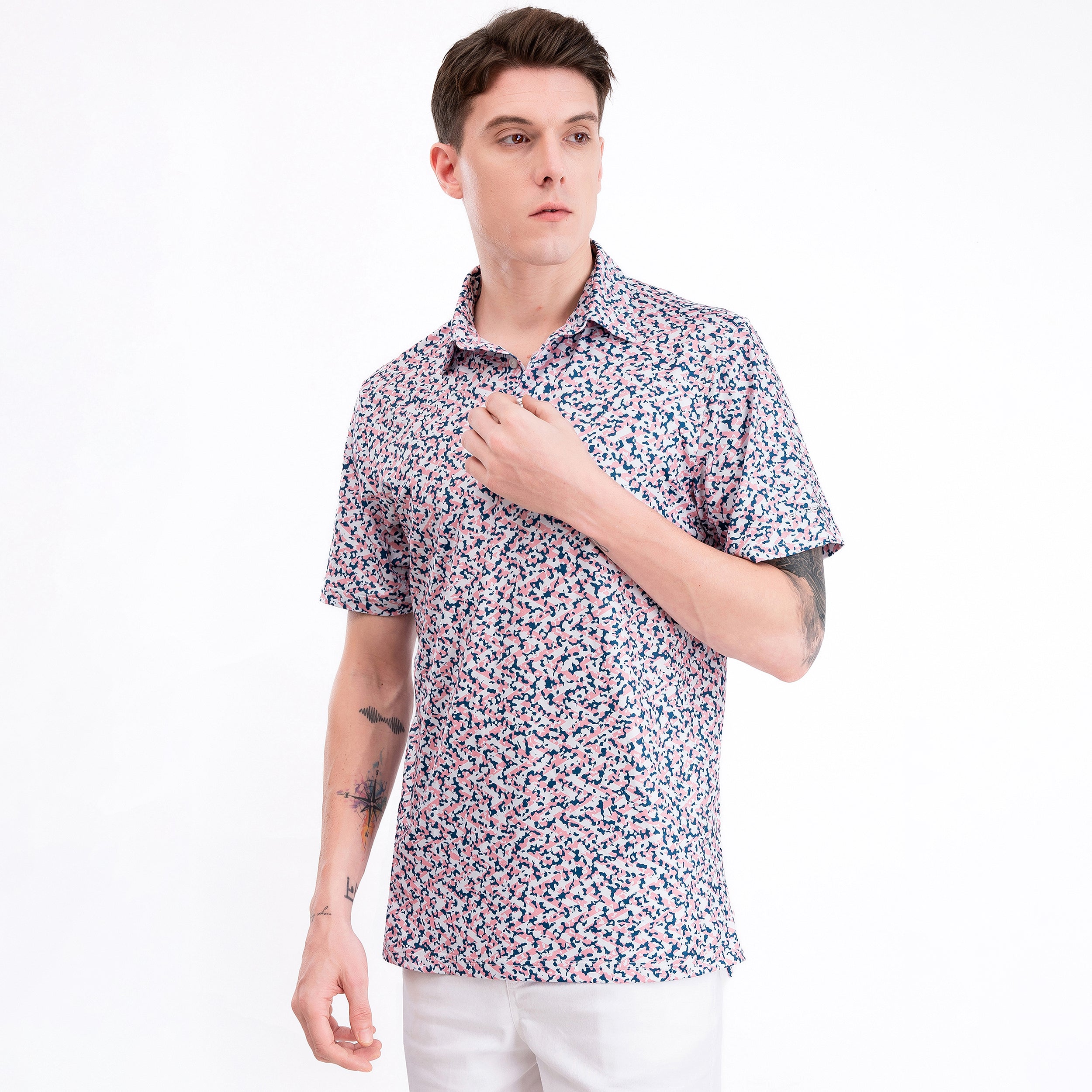 Paint Ripple Camouflage Golf Polo Shirt for Men