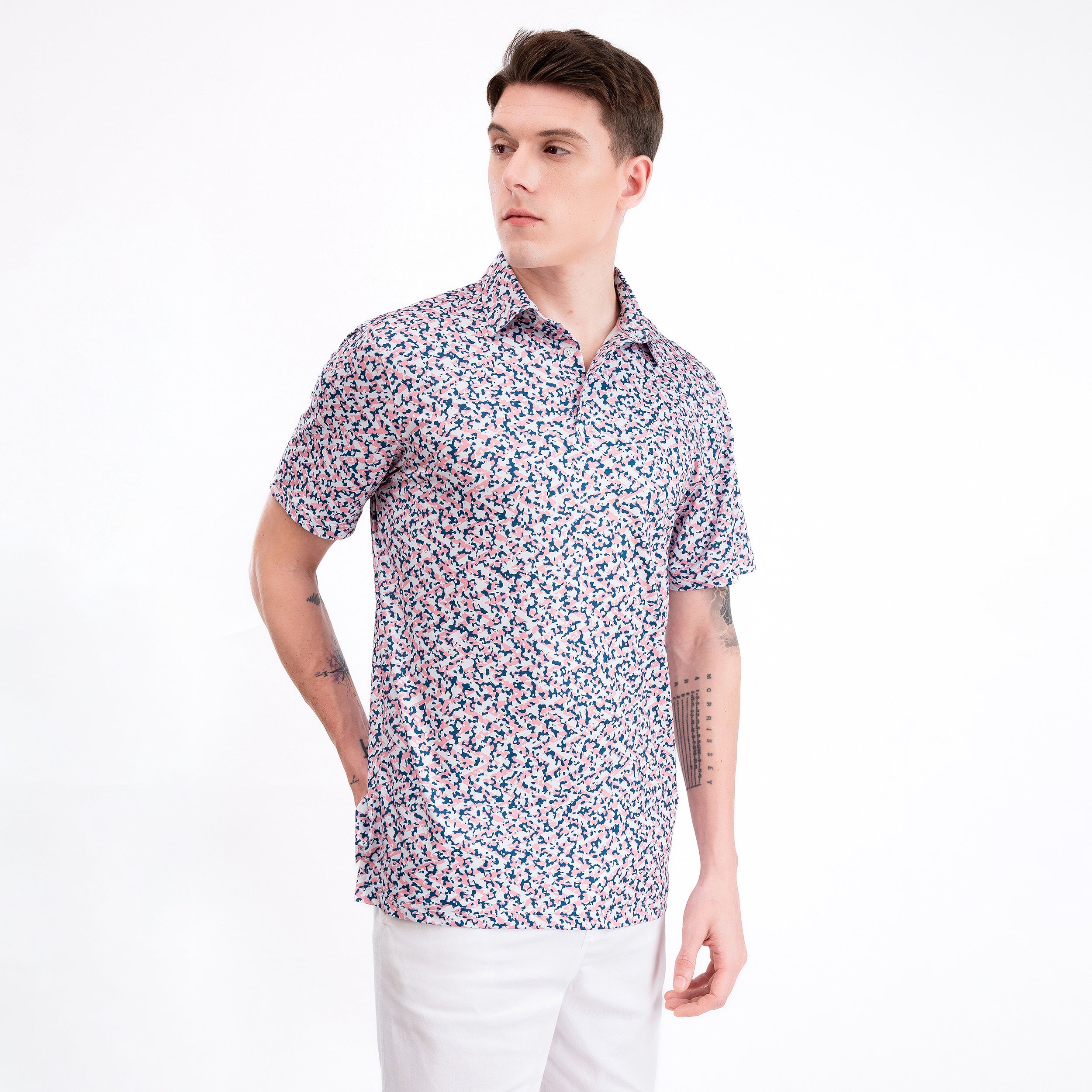 Paint Ripple Camouflage Golf Polo Shirt for Men