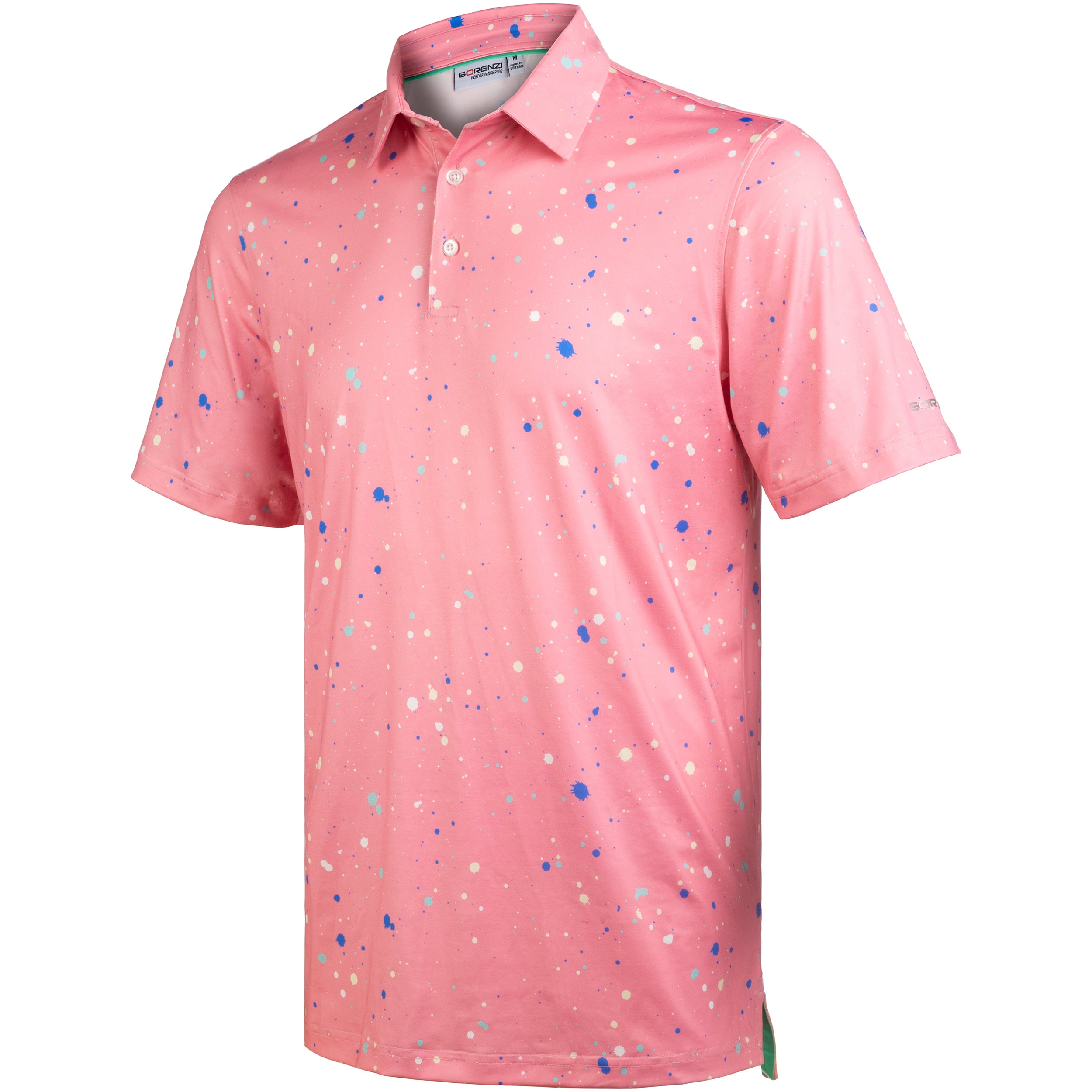 Pink Paint Flakes Golf Polo Shirt for Men