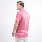 Pink Paint Flakes Golf Polo Shirt for Men