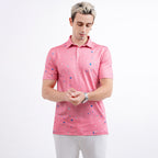 Pink Paint Flakes Golf Polo Shirt for Men