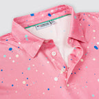 Pink Paint Flakes Golf Polo Shirt for Men