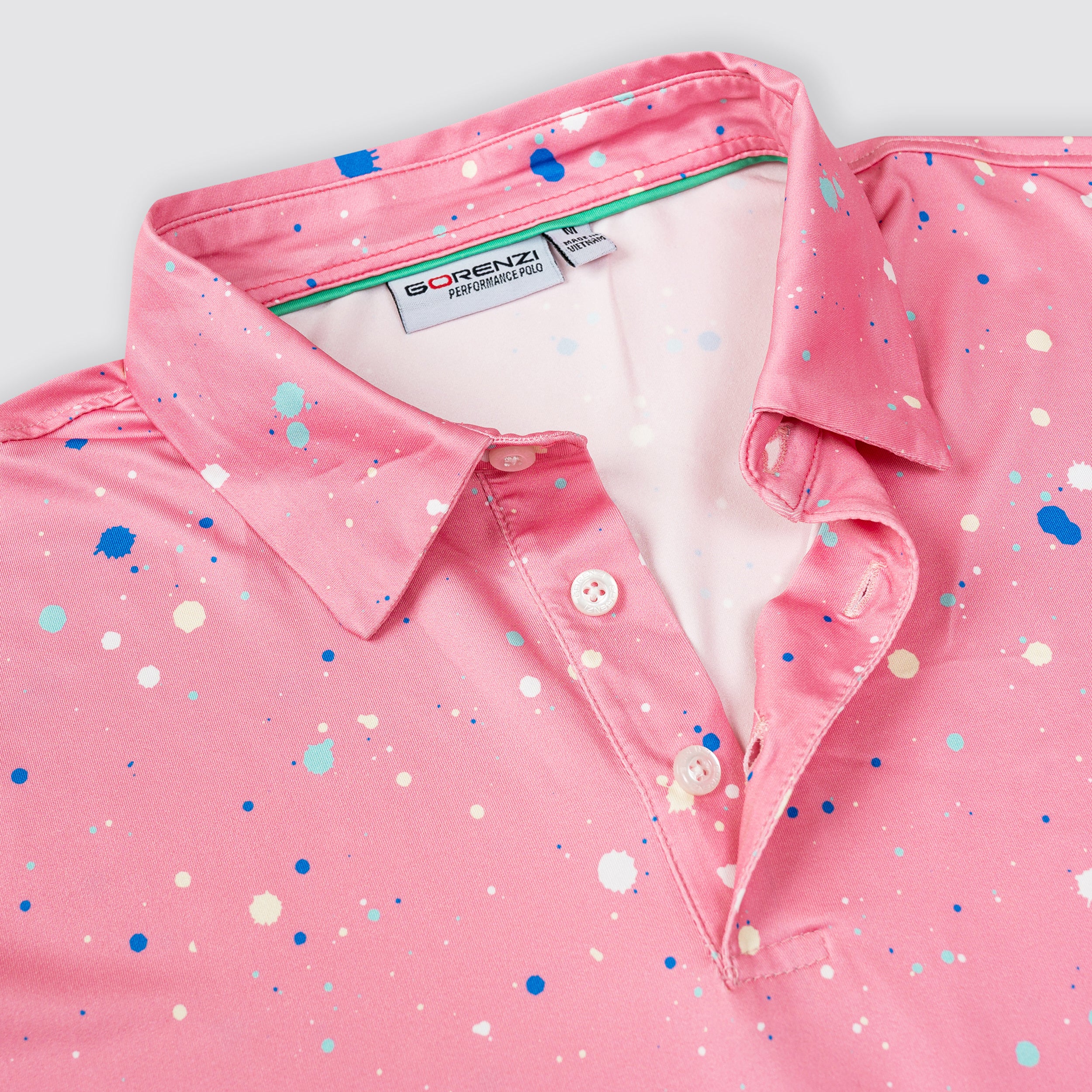 Pink Paint Flakes Golf Polo Shirt for Men