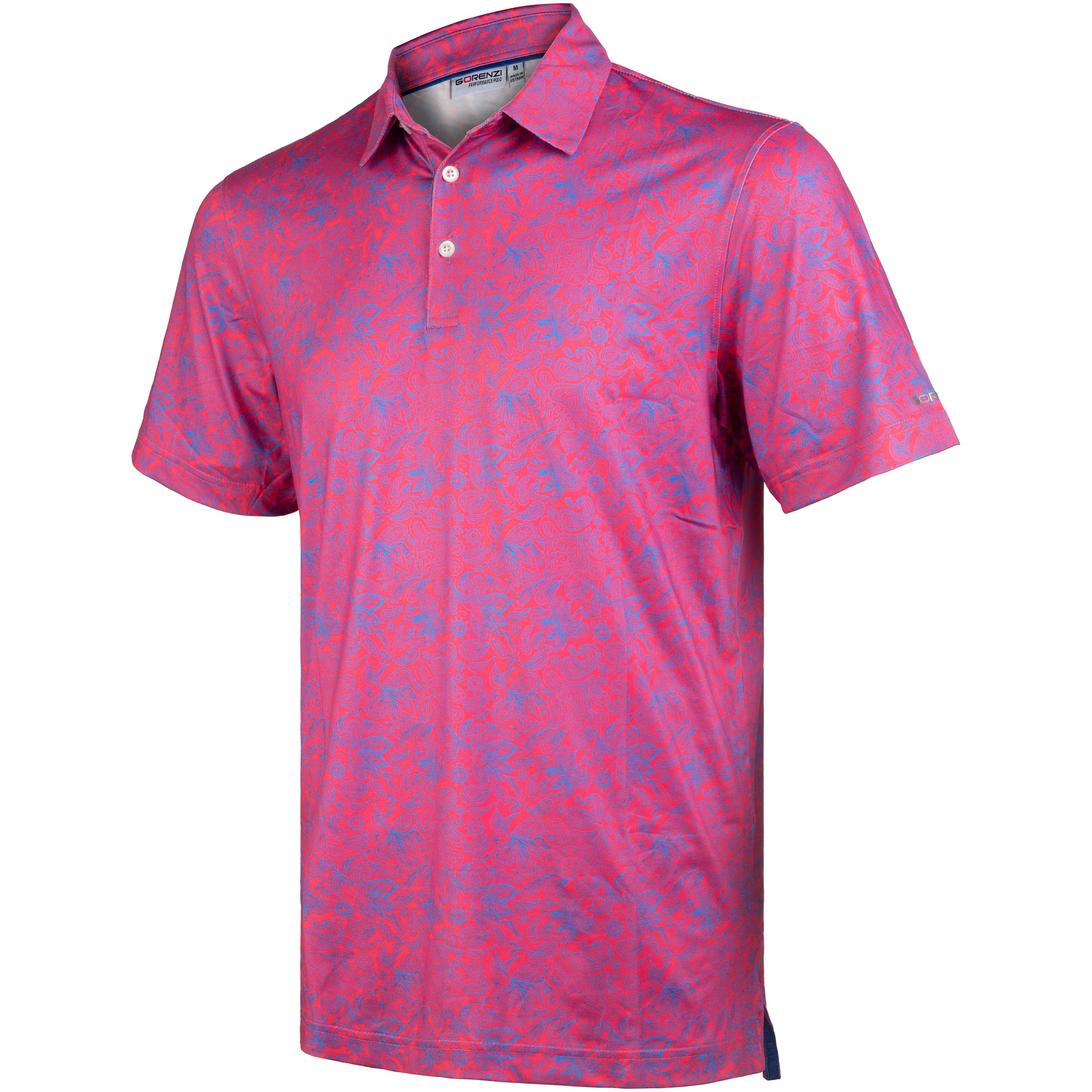 Magenta Paisley Men’s Performance Golf Polo