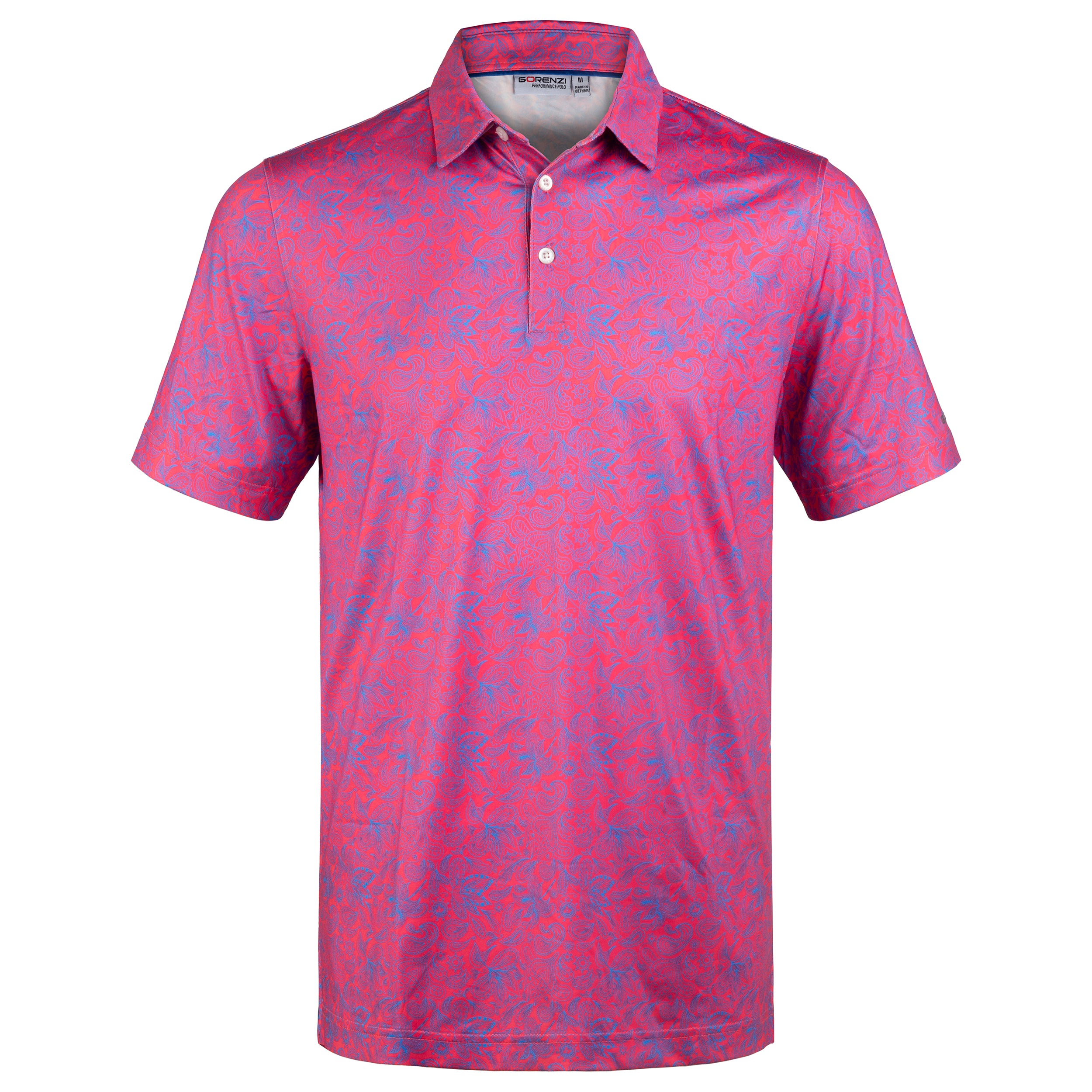 Magenta Paisley Men’s Performance Golf Polo