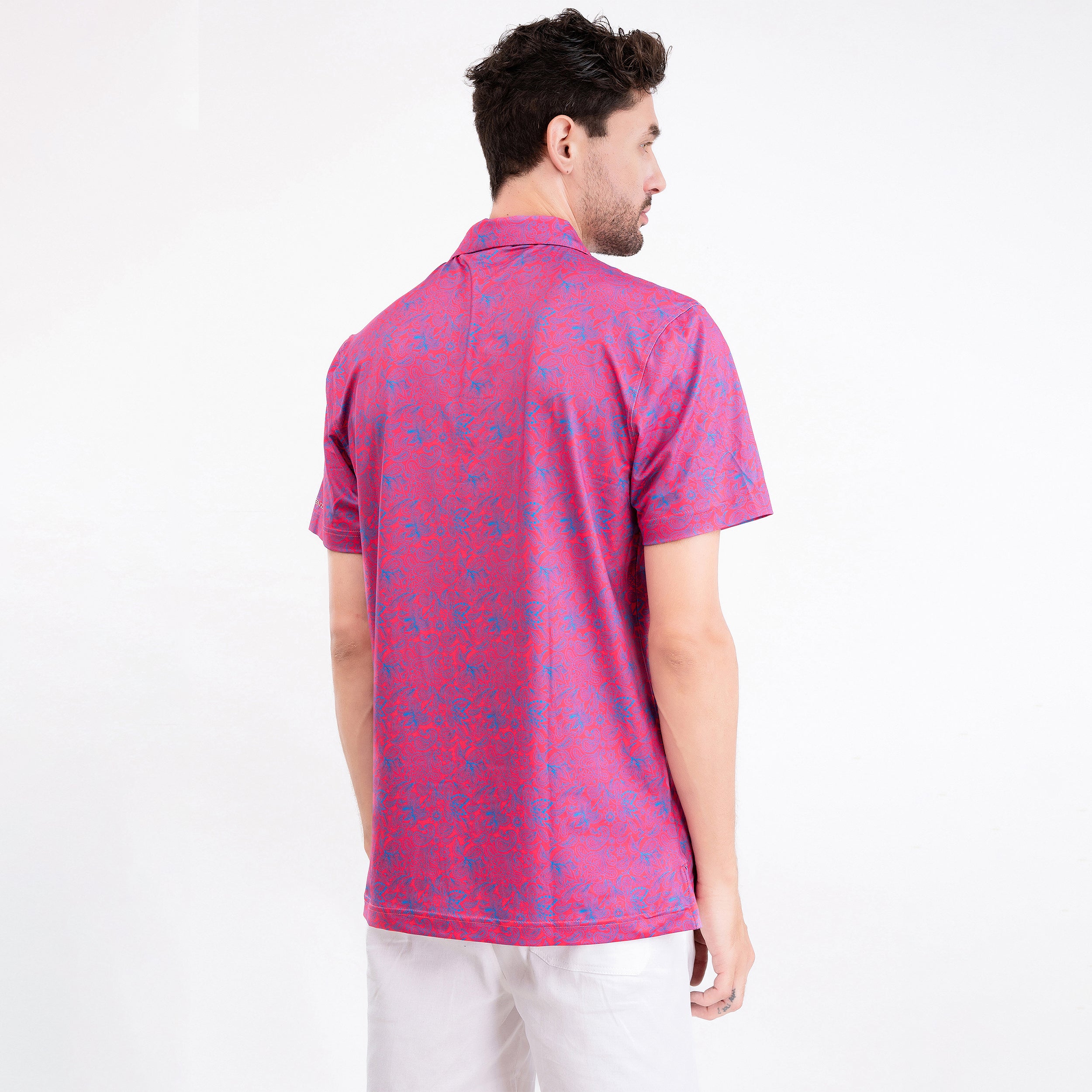 Magenta Paisley Men’s Performance Golf Polo