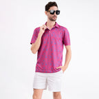 Magenta Paisley Men’s Performance Golf Polo