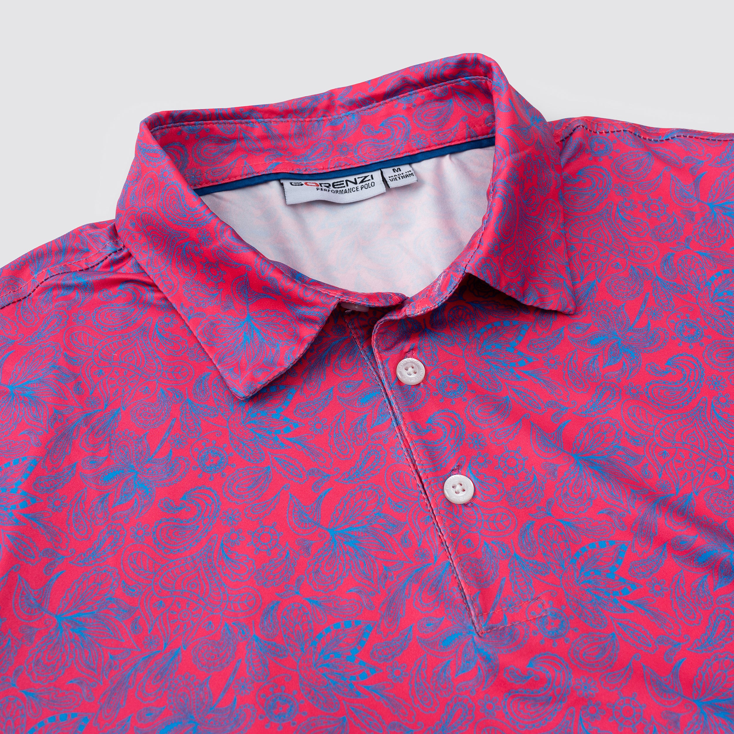 Magenta Paisley Men’s Performance Golf Polo