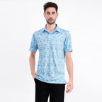 Sky Blue Paisley Men’s Performance Golf Polo