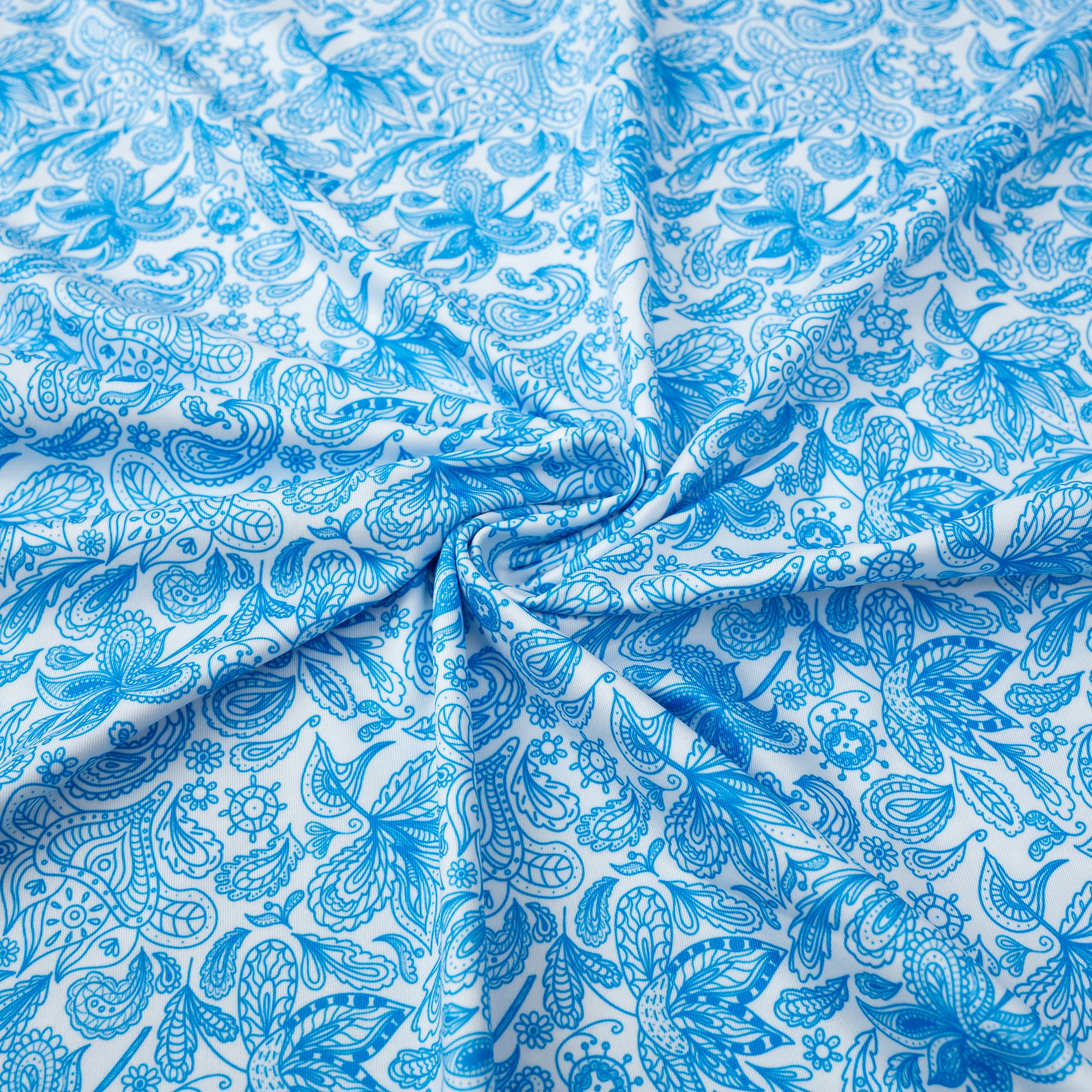 Sky Blue Paisley Men’s Performance Golf Polo
