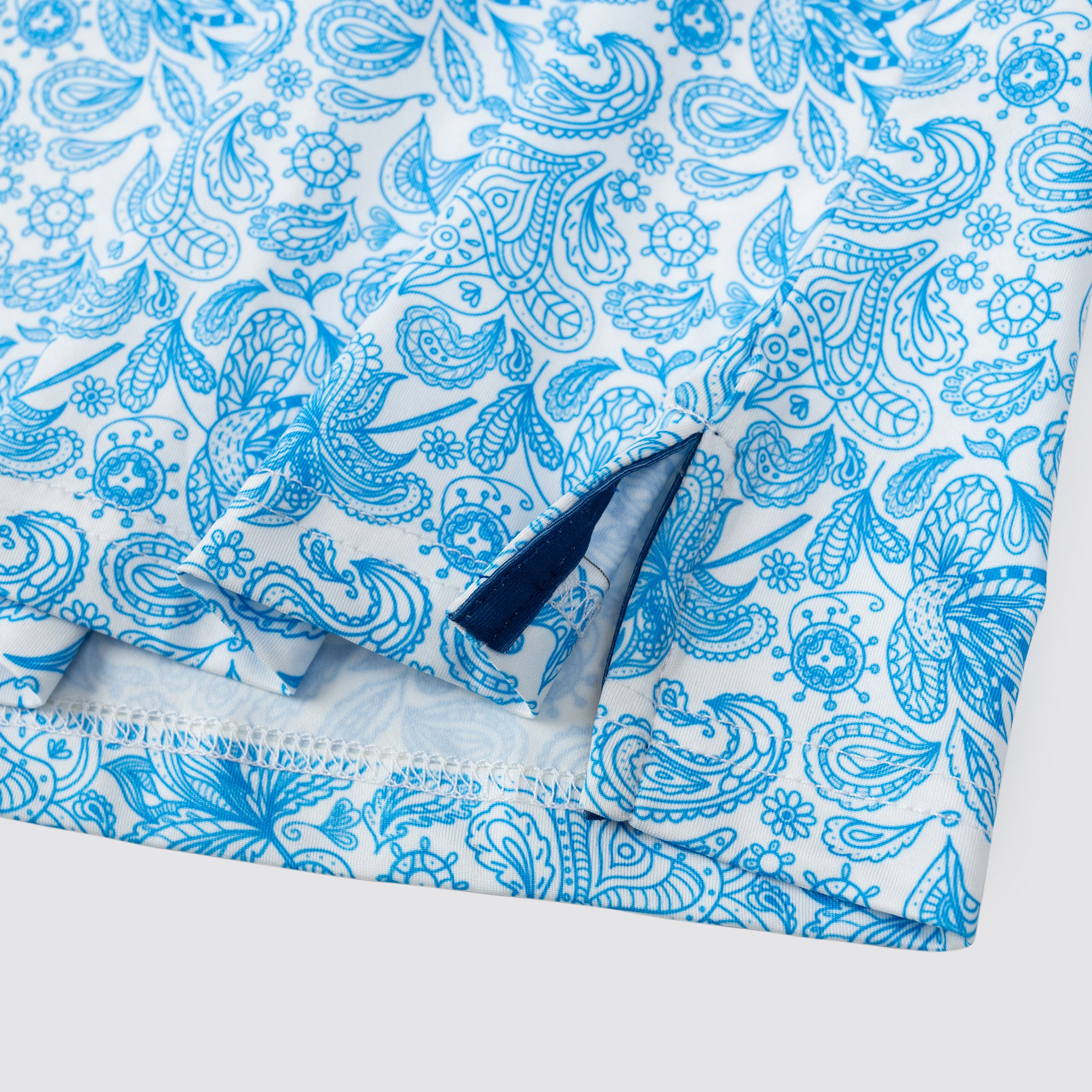 Sky Blue Paisley Men’s Performance Golf Polo