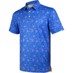 Royal Blue Paisley Men’s Performance Golf Polo
