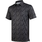 Black Tropical Floral Men’s Performance Golf Polo