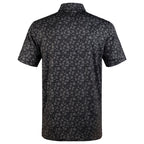Black Tropical Floral Men’s Performance Golf Polo