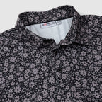 Black Tropical Floral Men’s Performance Golf Polo