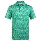 Green Tropical Floral Men’s Performance Golf Polo
