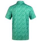 Green Tropical Floral Men’s Performance Golf Polo