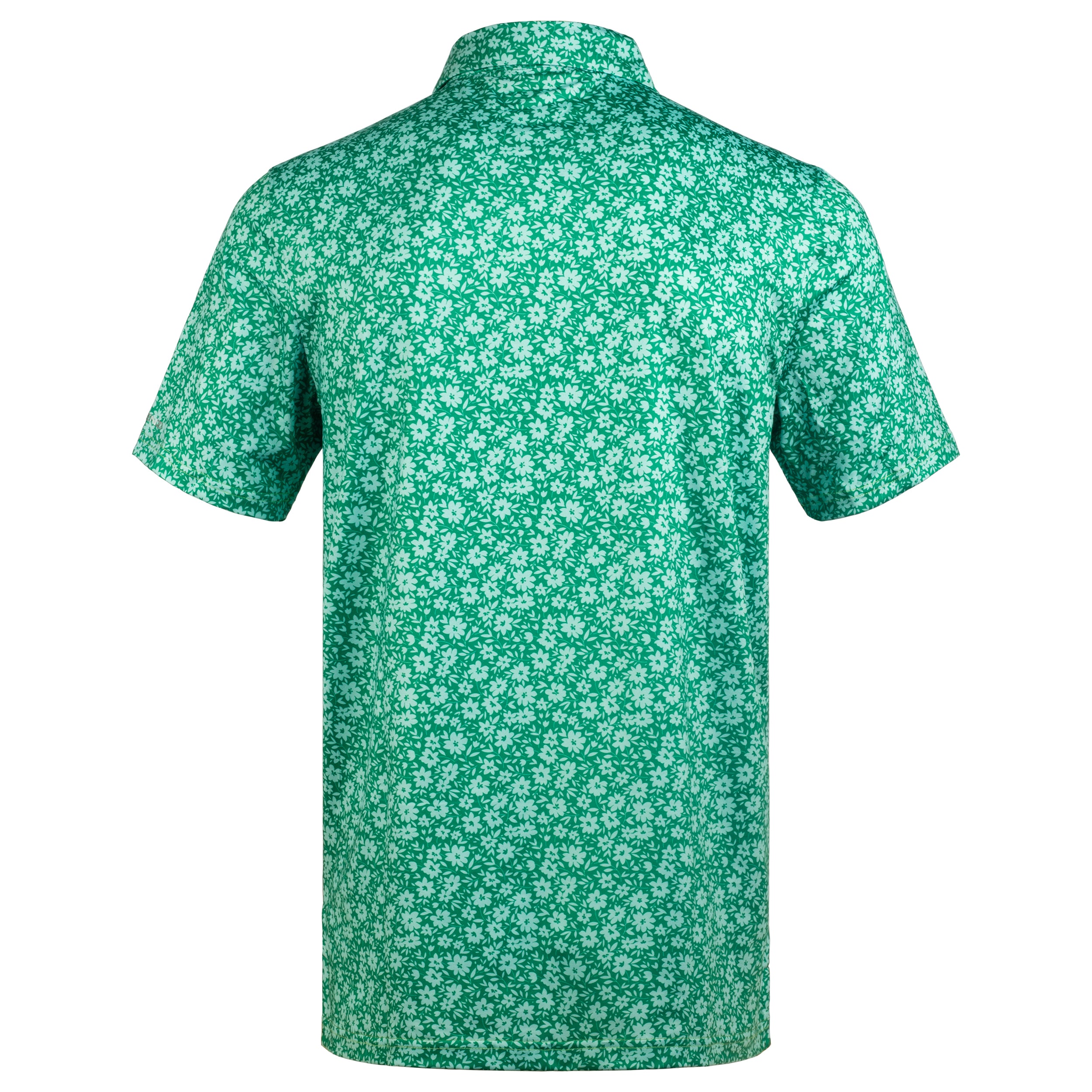 Green Tropical Floral Men’s Performance Golf Polo