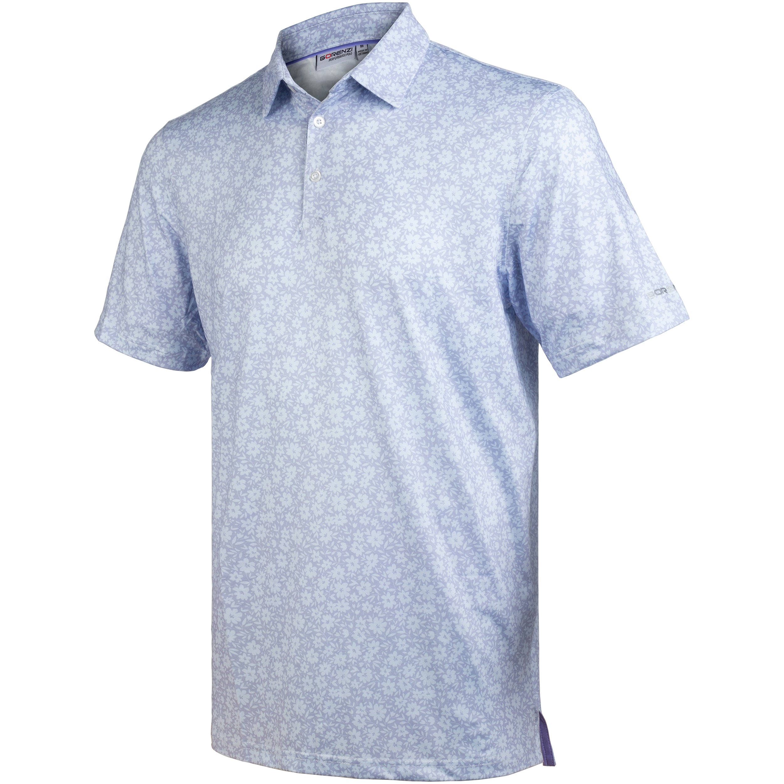 Lavender Tropical Floral Men’s Performance Golf Polo