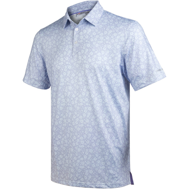 Lavender Floral Tropical Golf Polo Shirt for Men Hover Image