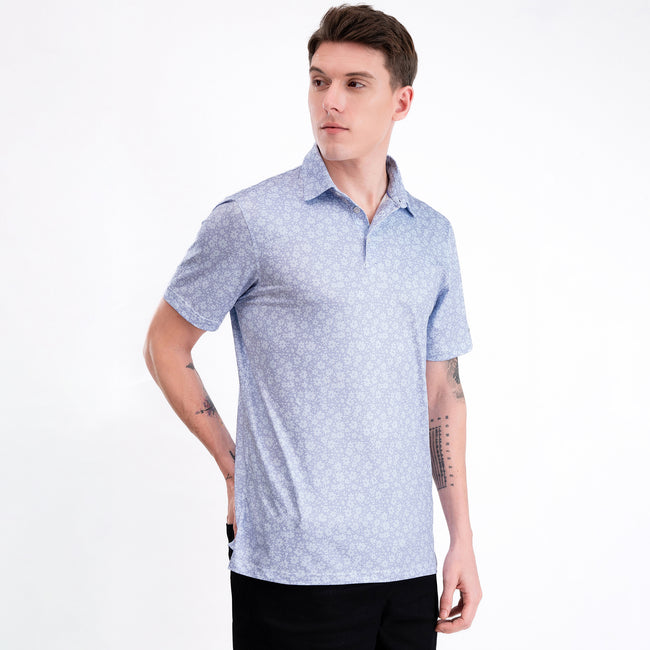 Lavender Floral Tropical Golf Polo Shirt for Men Main Image