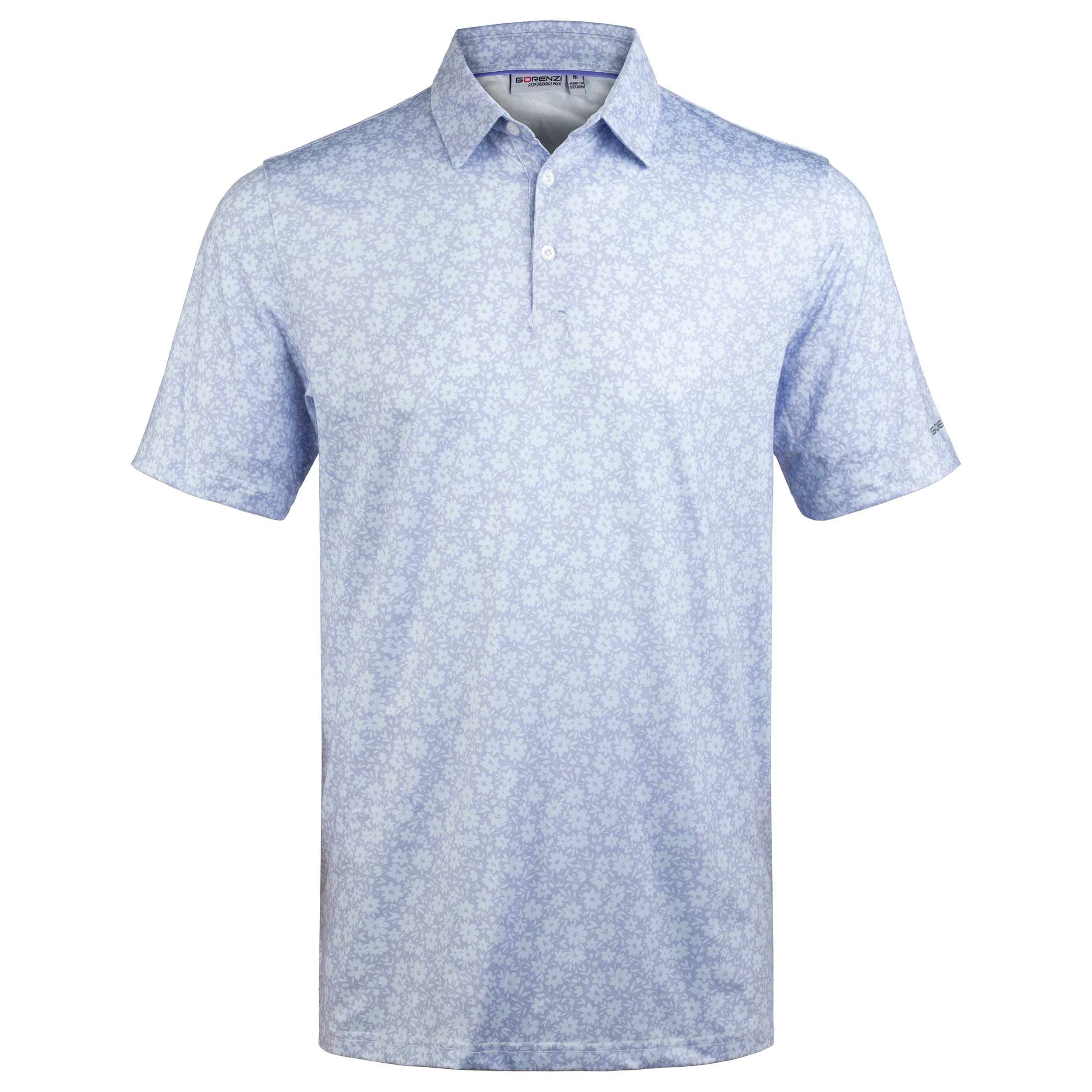 Lavender Tropical Floral Men’s Performance Golf Polo