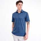 Navy Tropical Floral Men’s Performance Golf Polo