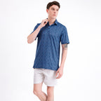 Navy Tropical Floral Men’s Performance Golf Polo