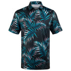 Midnight Tropical Leaf Men’s Performance Golf Polo