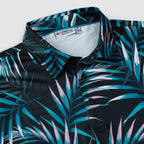 Midnight Tropical Leaf Men’s Performance Golf Polo