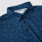 Navy Palm Leaf Men’s Performance Golf Polo