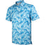 Sky Blue Tropical Leaf Men’s Performance Golf Polo