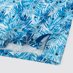 Sky Blue Tropical Leaf Men’s Performance Golf Polo