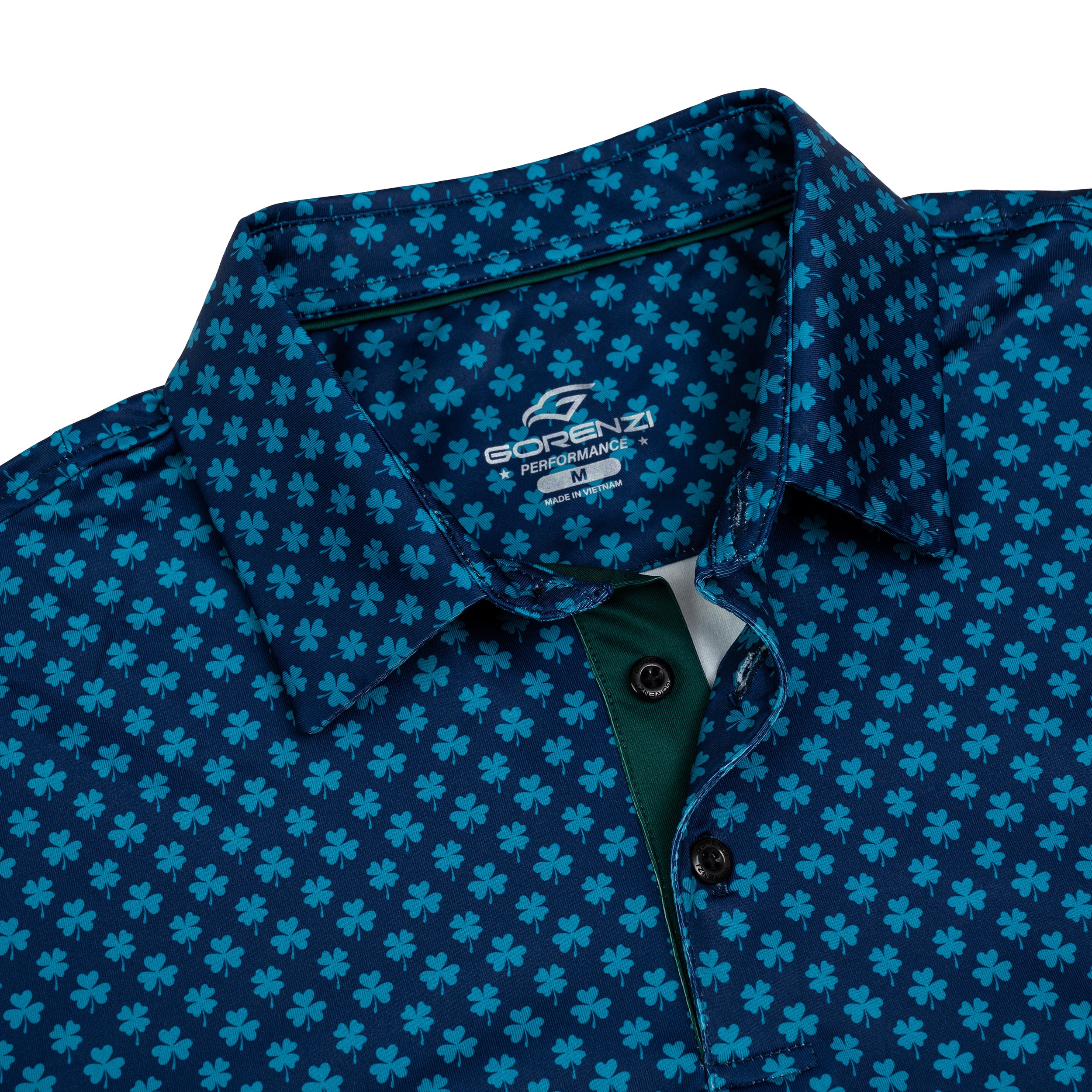 Four Leaf Clover Golf Shirts for Men Short Sleeve Performance Polo