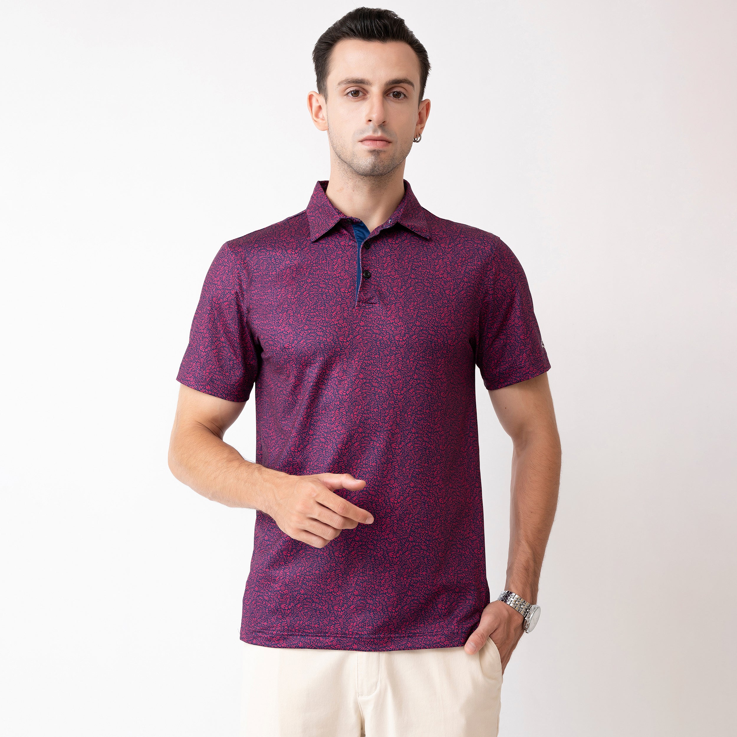 Abstract Golf Shirts for Men Short Sleeve Performance Polo