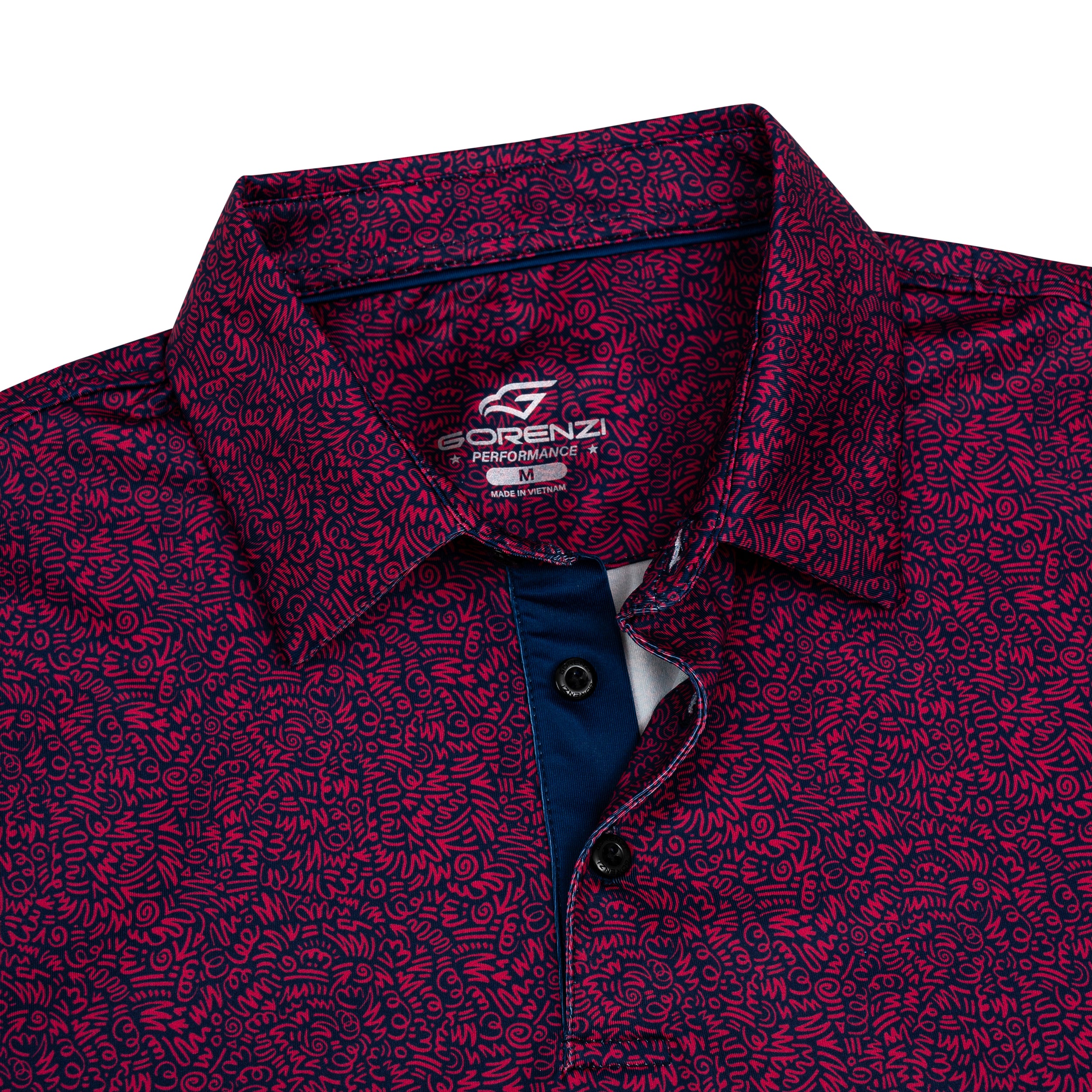 Abstract Golf Shirts for Men Short Sleeve Performance Polo