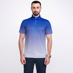 Blue Ball Print Golf Shirts for Men Short Sleeve Performance Polo