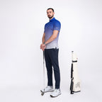 Blue Ball Print Golf Shirts for Men Short Sleeve Performance Polo