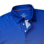Blue Ball Print Golf Shirts for Men Short Sleeve Performance Polo