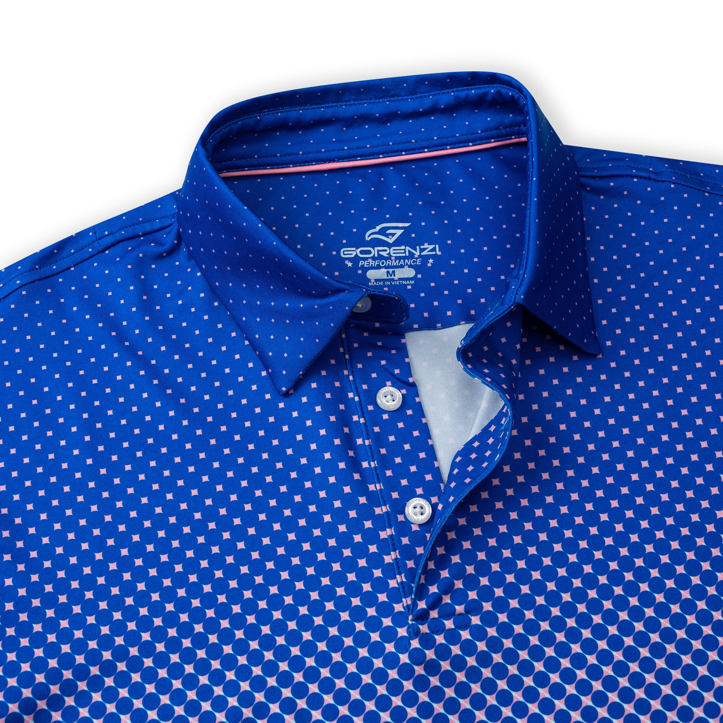 Blue Ball Print Golf Shirts for Men Short Sleeve Performance Polo