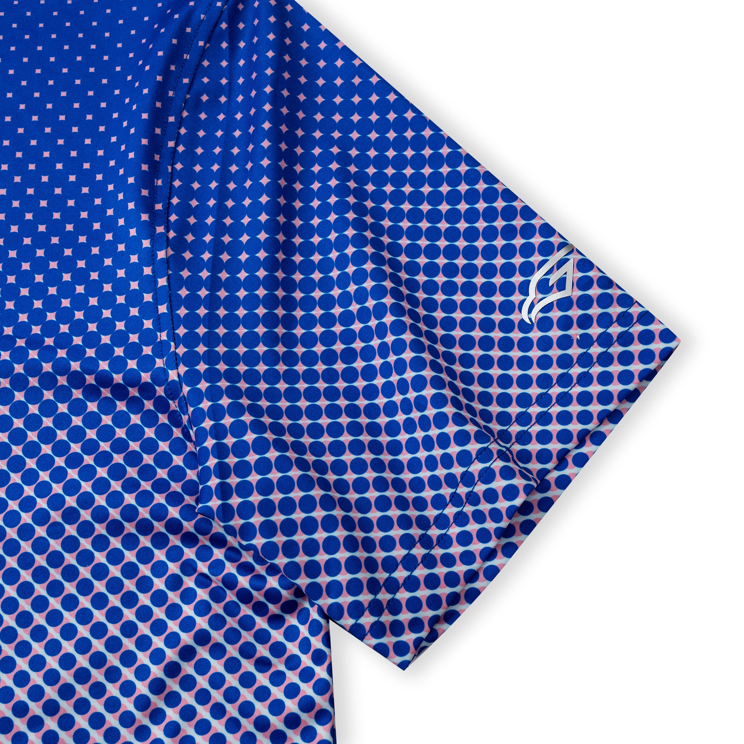 Blue Ball Print Golf Shirts for Men Short Sleeve Performance Polo
