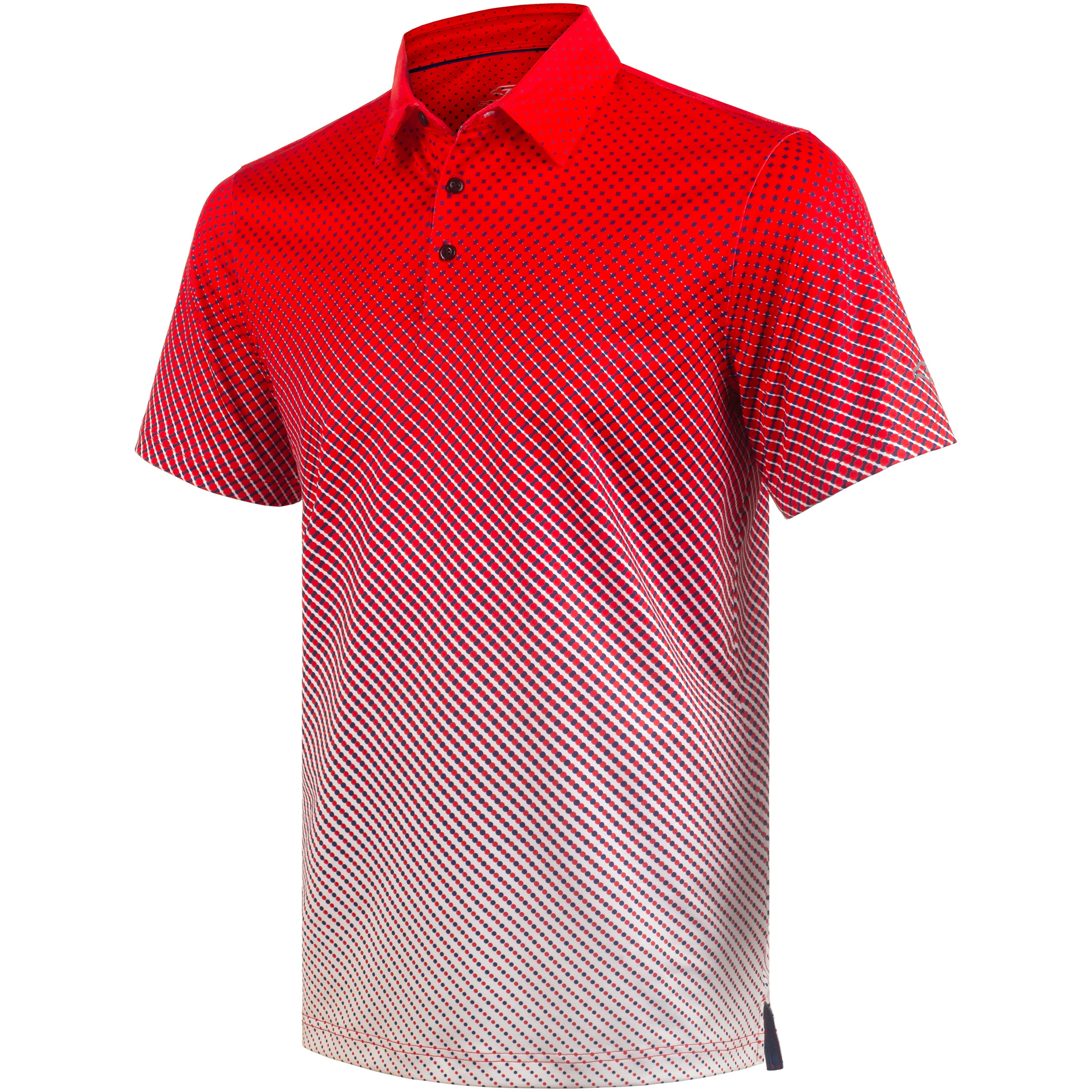 Red Ball Print Golf Shirts for Men Short Sleeve Performance Polo