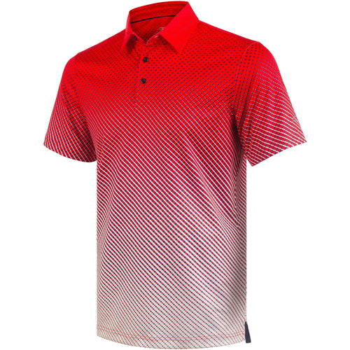 Red Golf Ball Fade Men’s Performance Golf Polo