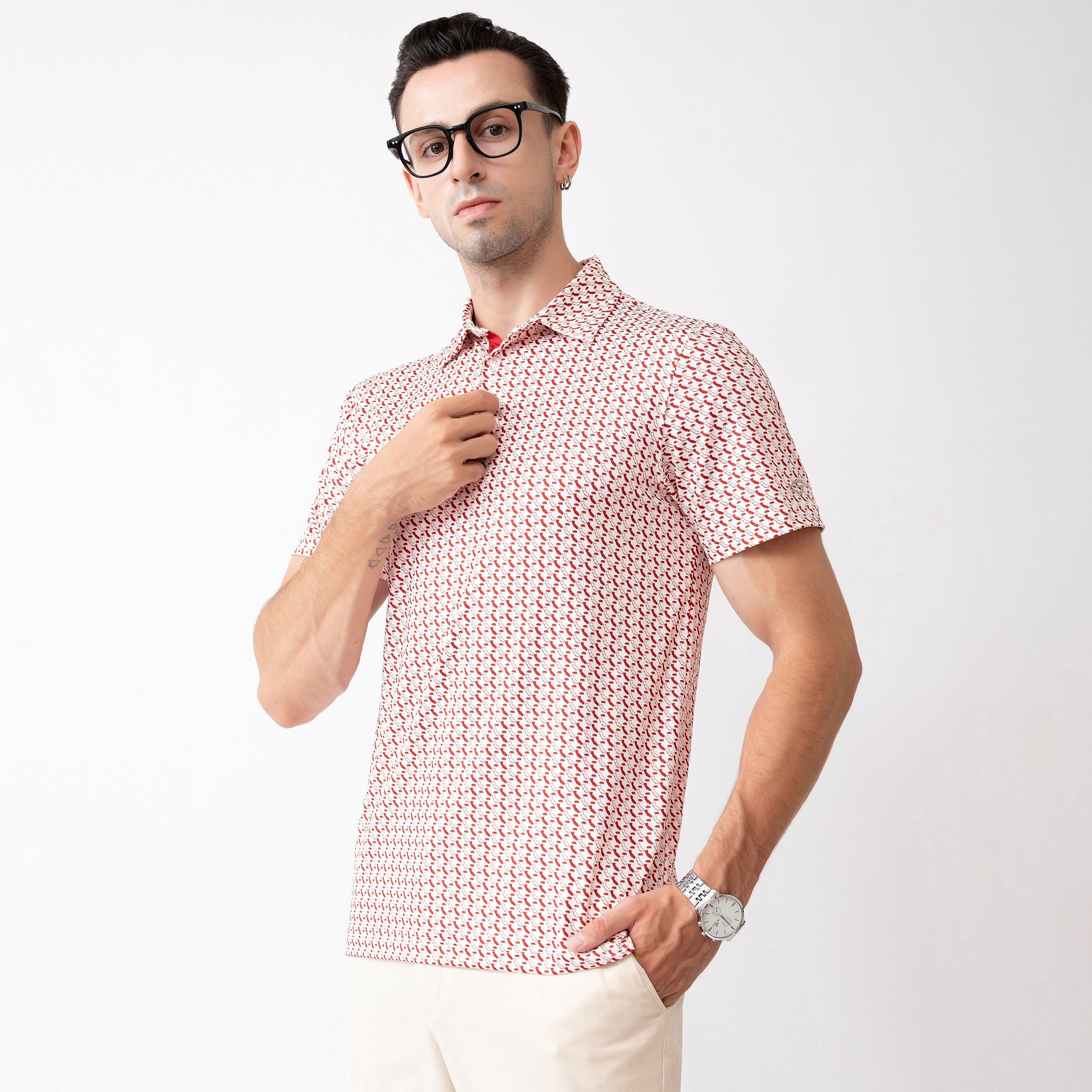 California Bear Golf Shirts for Men Short Sleeve Performance Polo