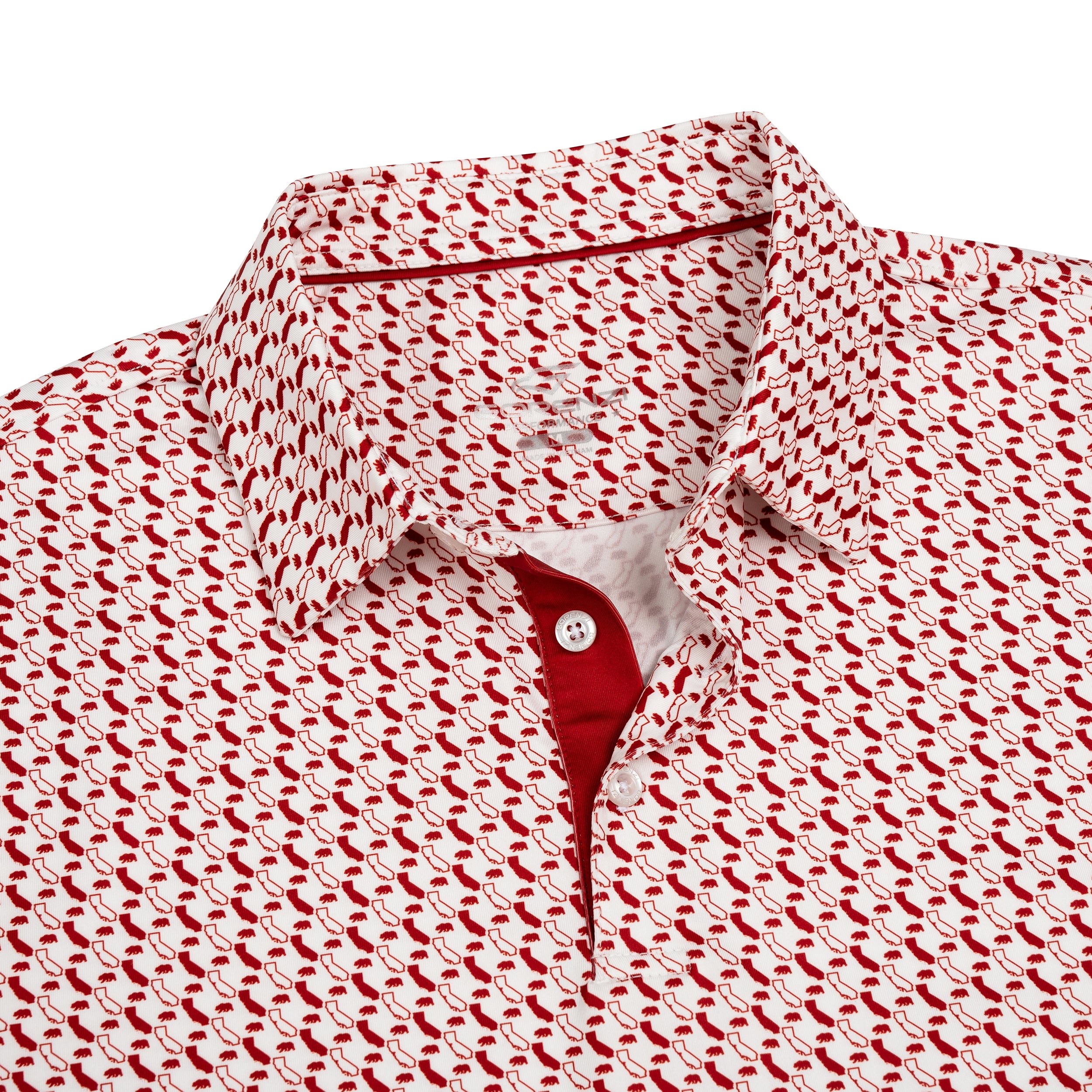 California Bear Golf Shirts for Men Short Sleeve Performance Polo