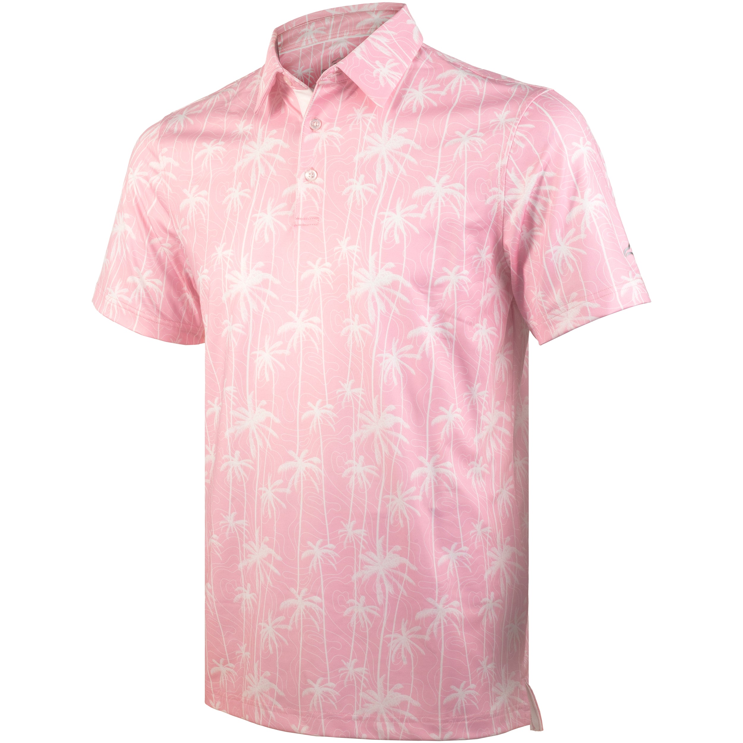 Pink Coconut Tree Golf Shirts for Men Short Sleeve Performance Polo