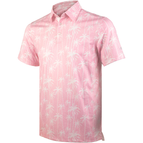 Pink Coconut Palm Men’s Performance Golf Polo