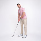 Pink Coconut Tree Golf Shirts for Men Short Sleeve Performance Polo
