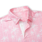 Pink Coconut Tree Golf Shirts for Men Short Sleeve Performance Polo